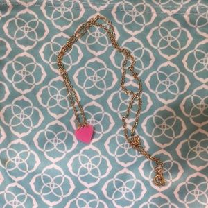 Pink heart necklace NWOT